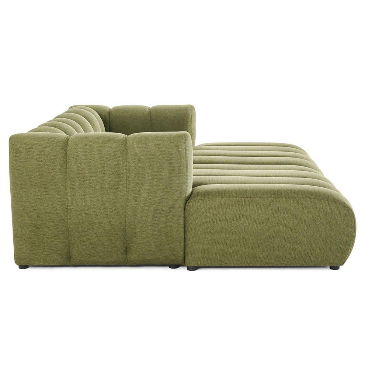 LISA DESIGN Debbie - canapé modulable droit 3 places avec double méridienne - assise profonde - en tissu texturé