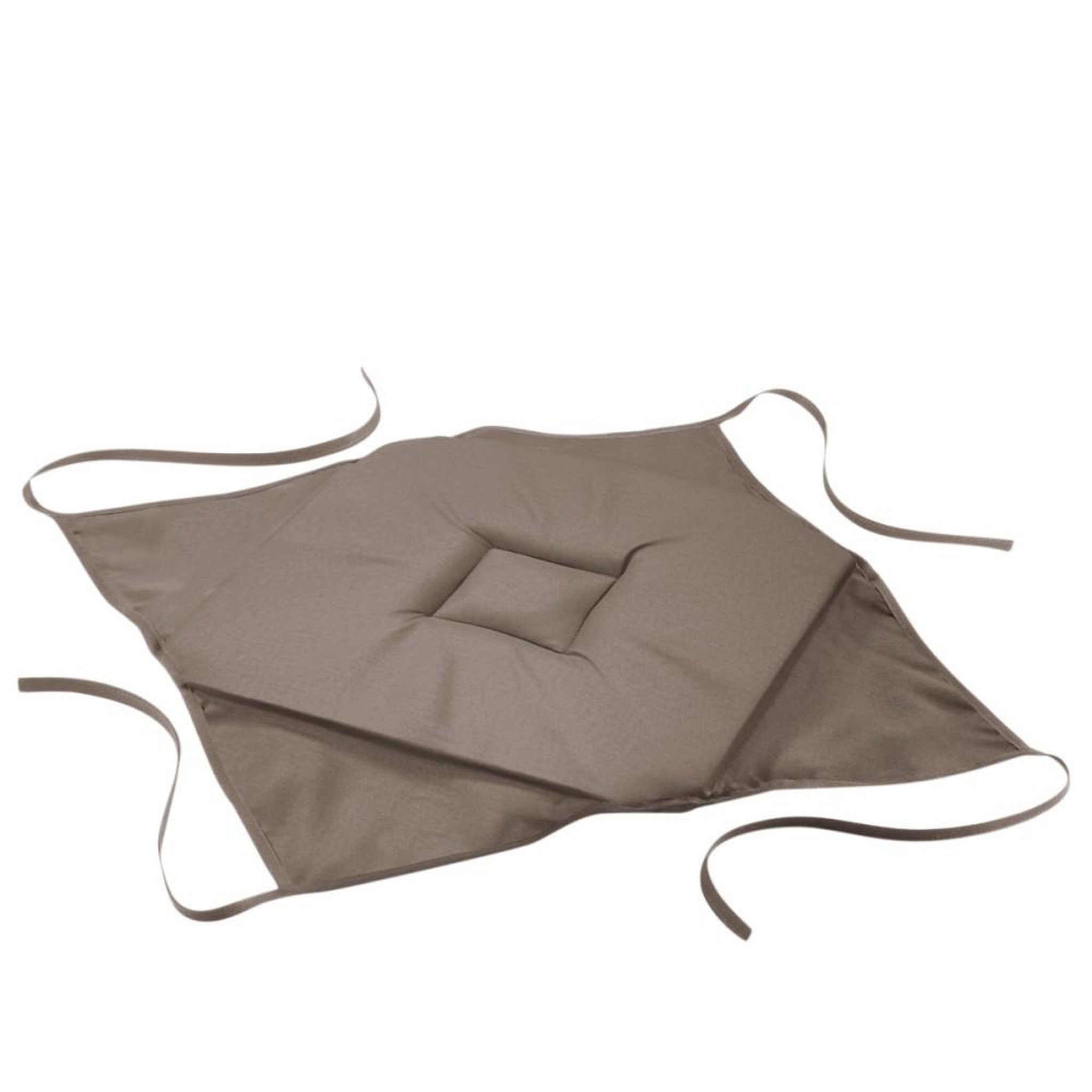Voir la diapositive 1 : Douceur d'Intérieur Lot de 4 galettes de chaise à rabat coloris Taupe