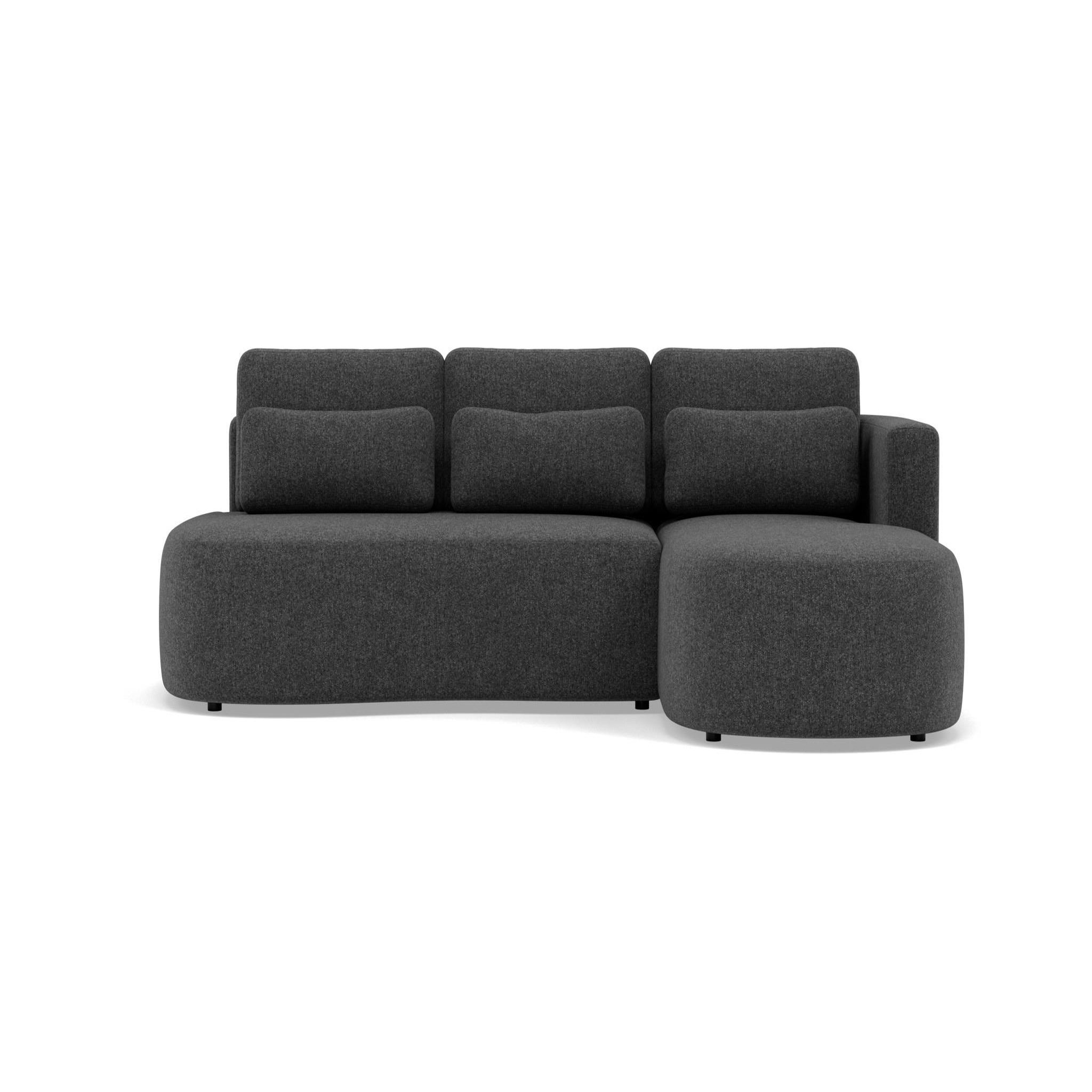 BEST MOBILIER Mahina - canapé d'angle droit 4 places convertible avec coffre en tissu texturé. Coloris disponibles : Gris, Beige, Bleu, Vert, Orange