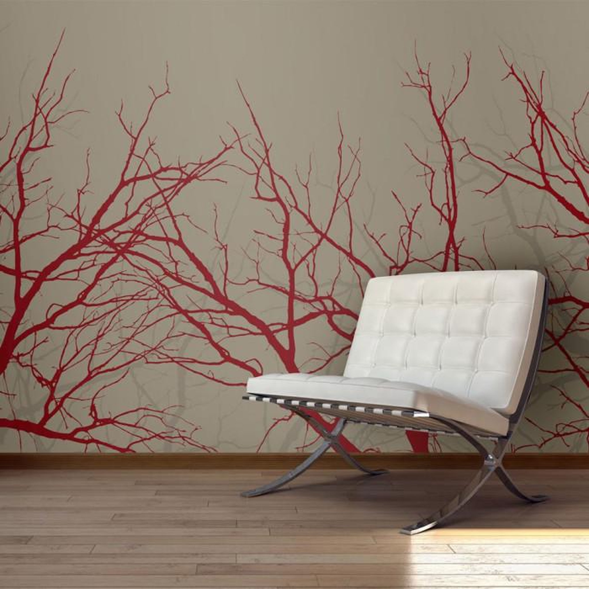Paris Prix Papier Peint  Red Hot Branches. Coloris disponibles : Multicolore
