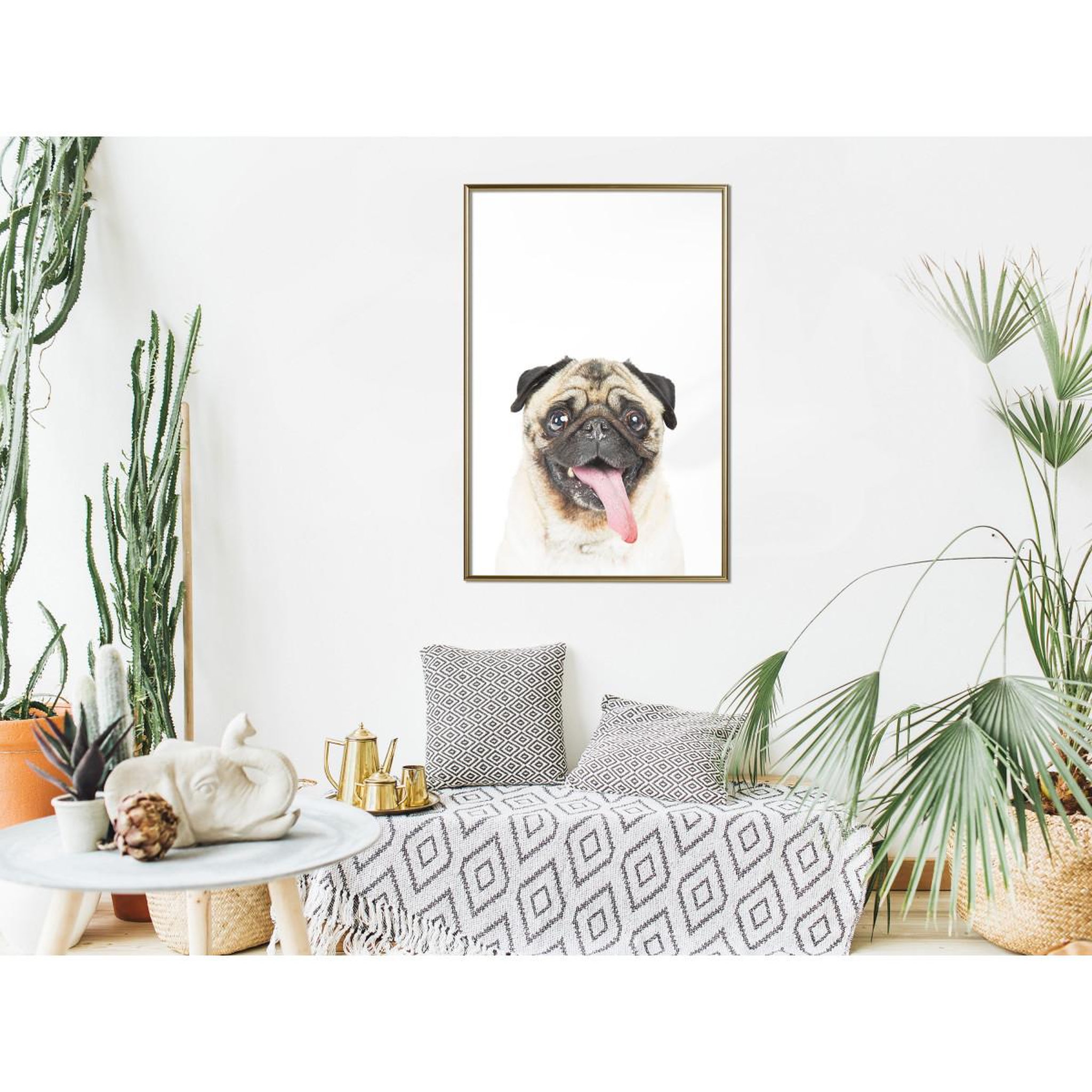 Voir la diapositive 2 : Paris Prix Affiche Murale Encadrée  Funny Pug