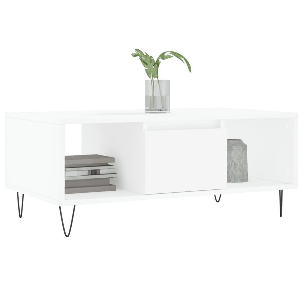 VIDAXL Table basse Blanc 90x50x36,5 cm Bois d'ingenierie