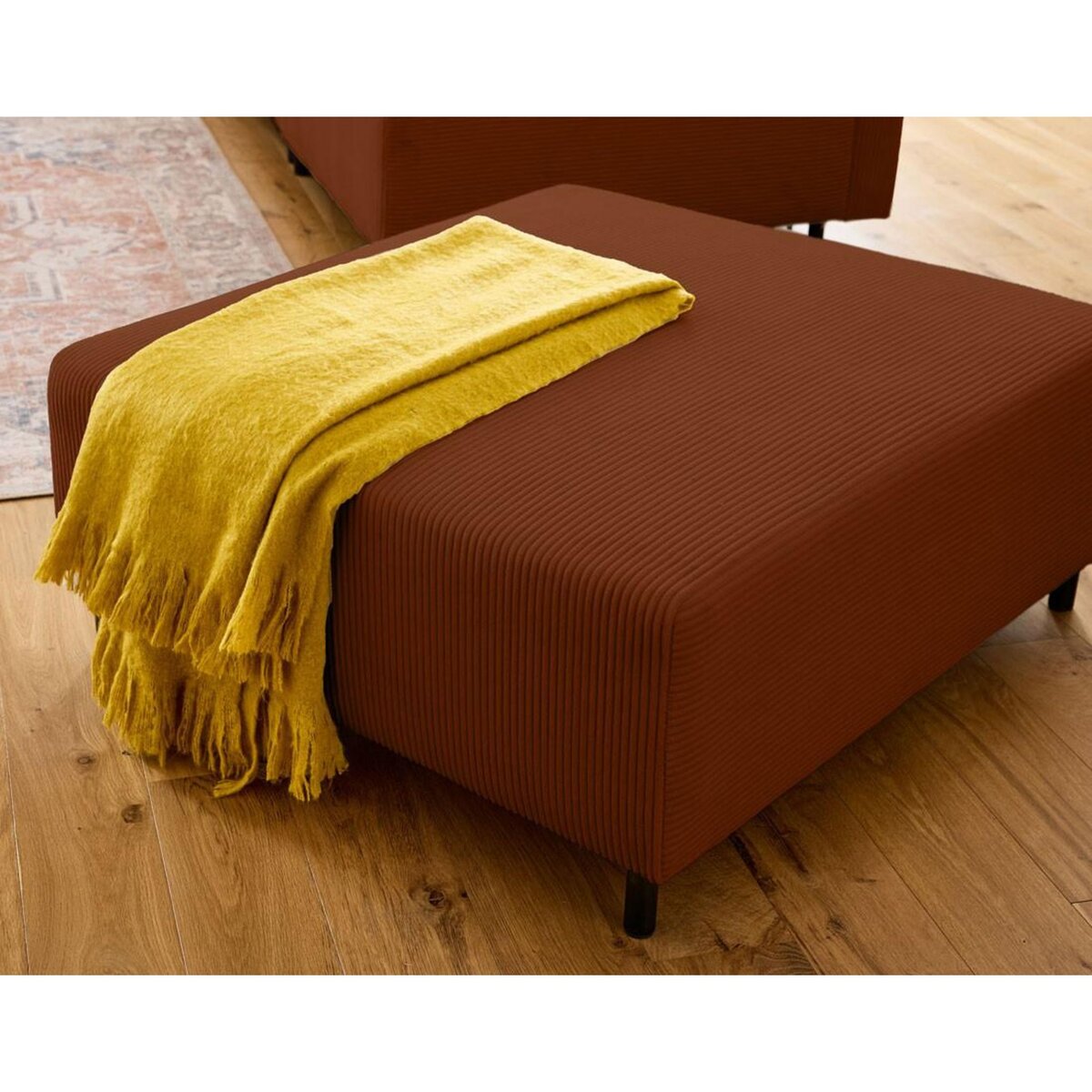 LISA DESIGN Edinburg - pouf modulable - en velours côtelé