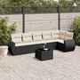Voir la diapositive 1 : VIDAXL Salon de jardin 7 pcs avec coussins noir resine tressee