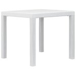 VIDAXL Table de jardin Blanc 79x79x72 cm Plastique Aspect de rotin