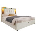 MERAX Lit coffre. Coloris disponibles : Beige, Gris