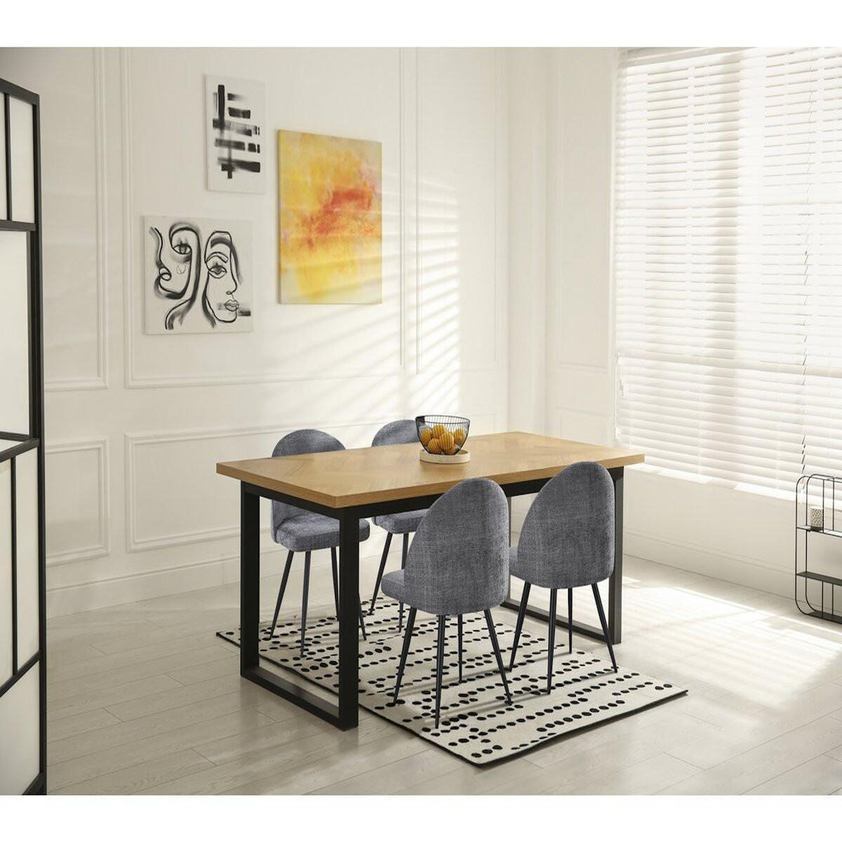 Habitat et Jardin Lot de 2 chaises en tissu  Samuel  - 53 x 51 x 82 cm - Gris