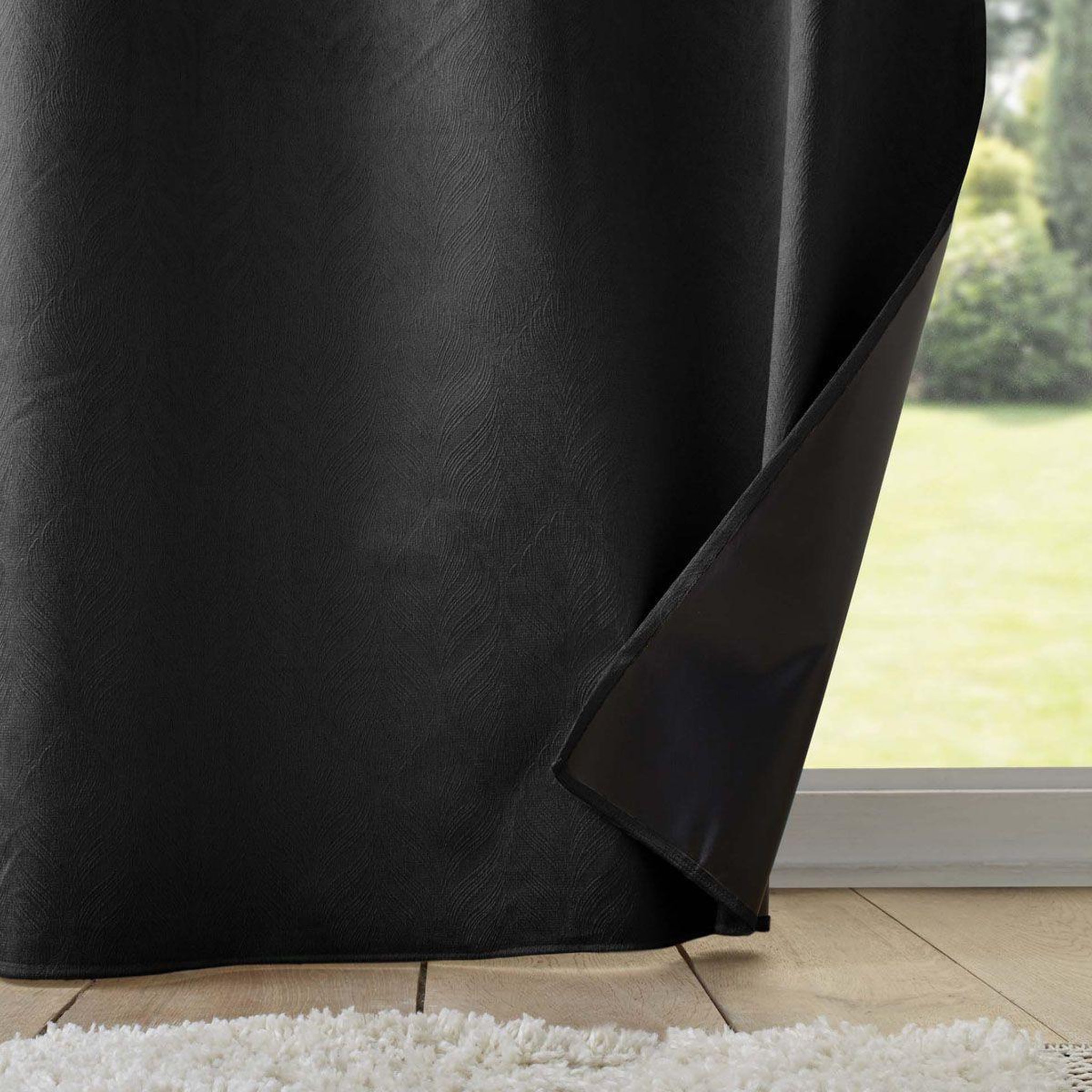 Voir la diapositive 3 : Douceur d'Intérieur Rideau occultant velours  shadow  140x260cm noir