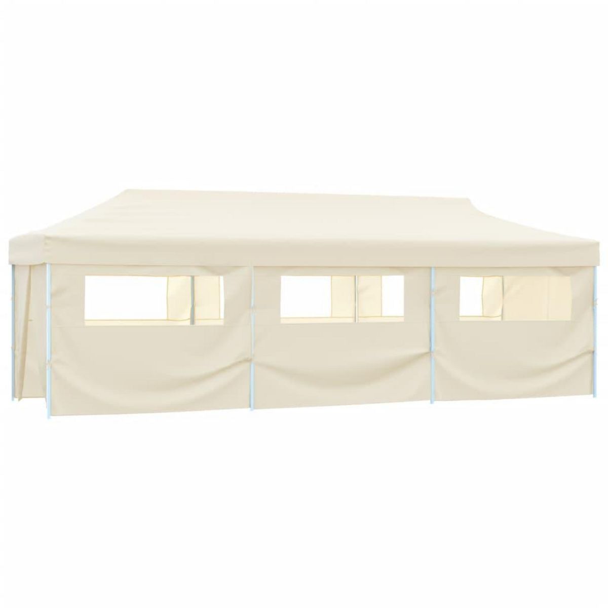 VIDAXL Tente de reception pliable avec 8 parois 3x9 m Blanc casse