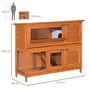 Voir la diapositive 3 : PAWHUT Cage a lapin poulailler clapier en bois de pin de grande taille avec 2 etages 120x48x100 cm