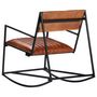 Voir la diapositive 5 : VIDAXL Chaise a bascule Marron Cuir veritable