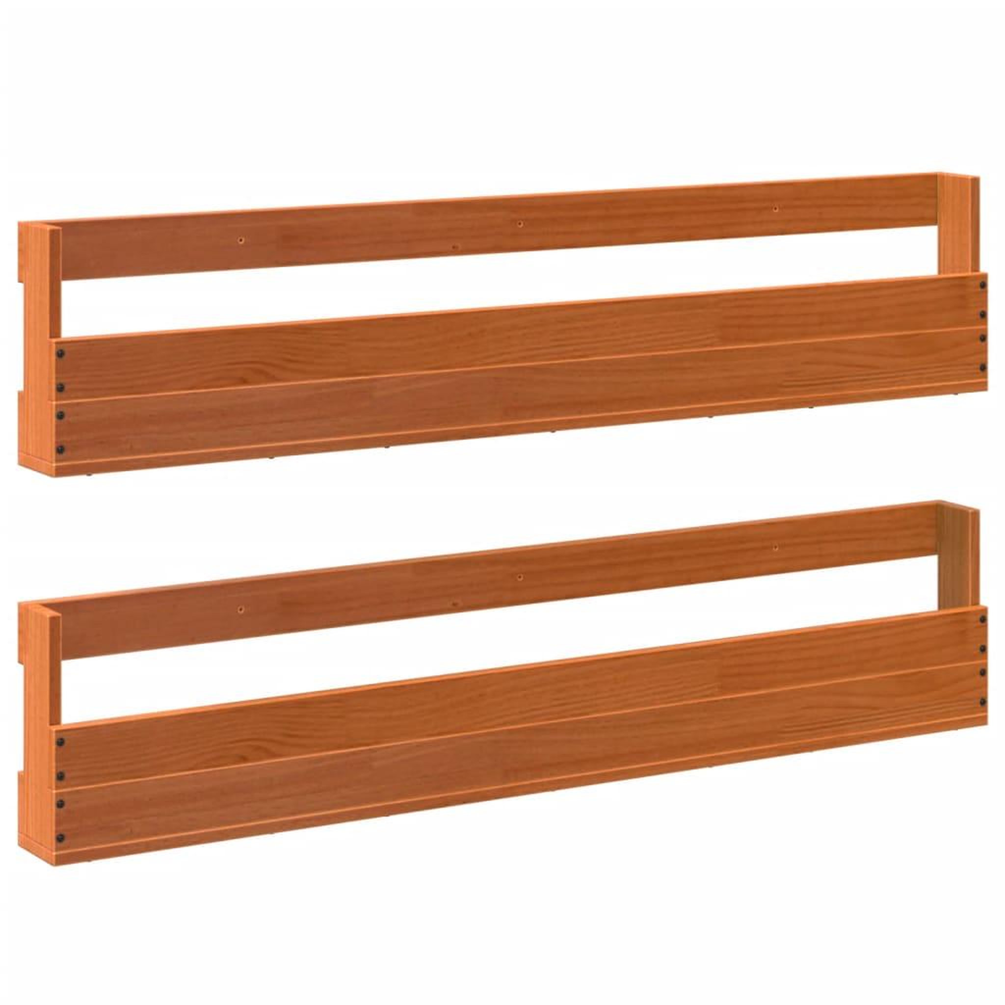 Voir la diapositive 2 : VIDAXL Etageres a chaussures murales 2 pcs cire marron 110x8,5x23,5 cm