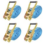 VIDAXL Sangle d'arrimage a cliquet 4 pcs 4 tonnes 8 m x 50 mm Bleu