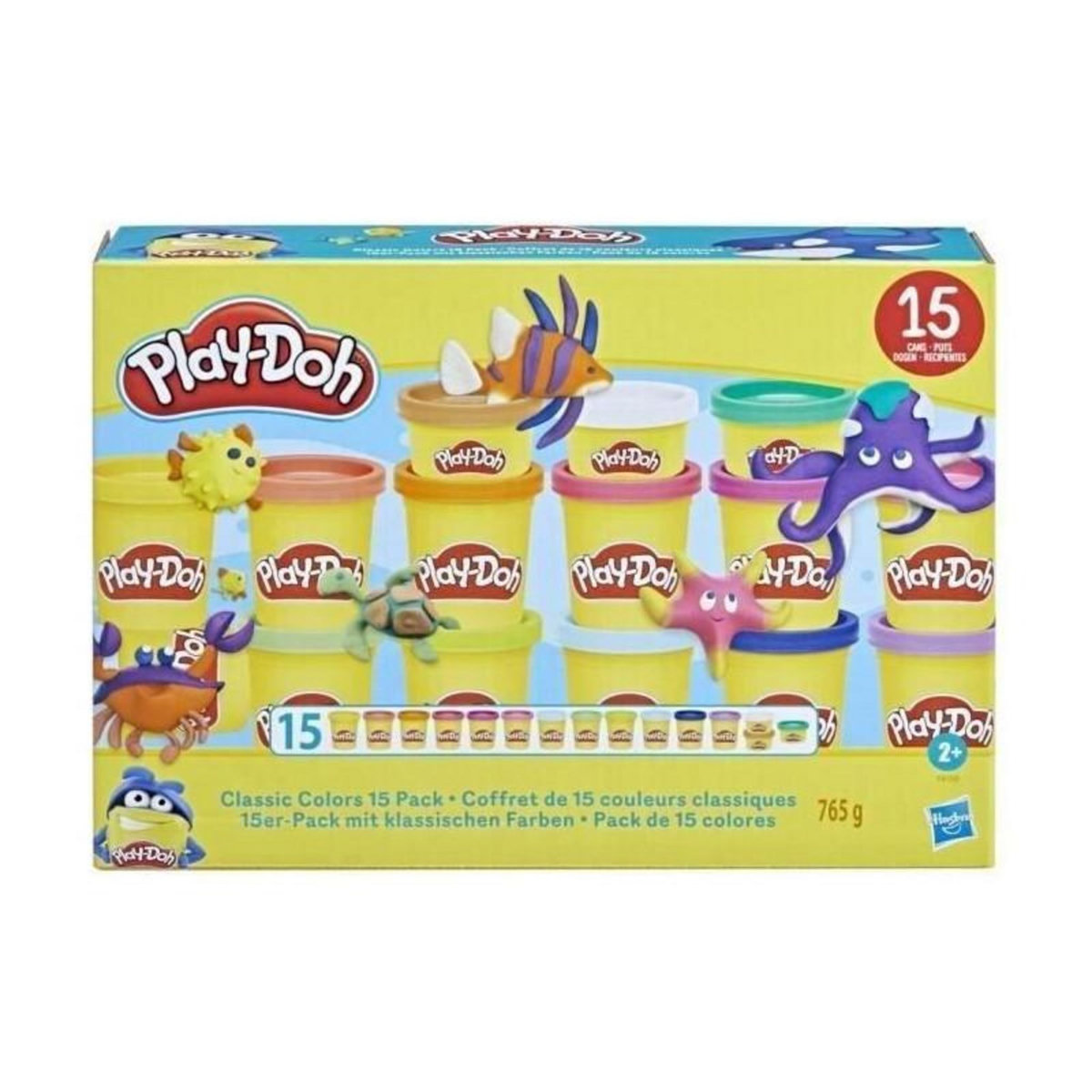 PLAYDOH Play-Doh Coffret de 15 pots couleurs classiques de pâte a modeler, pour enfants