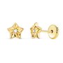 Voir la diapositive 1 : L'ATELIER D'AZUR Boucles d'Oreilles Or 18 Carats 750/000 Jaune Motif Etoile - Fille