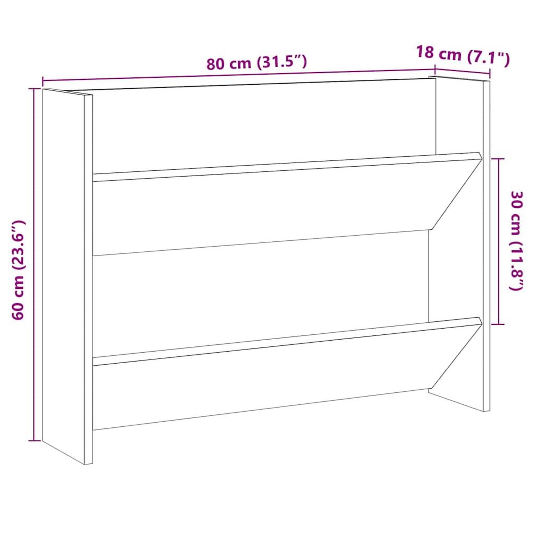 Voir la diapositive 6 : VIDAXL Armoire a chaussures murale chene artisanal bois d'ingenierie