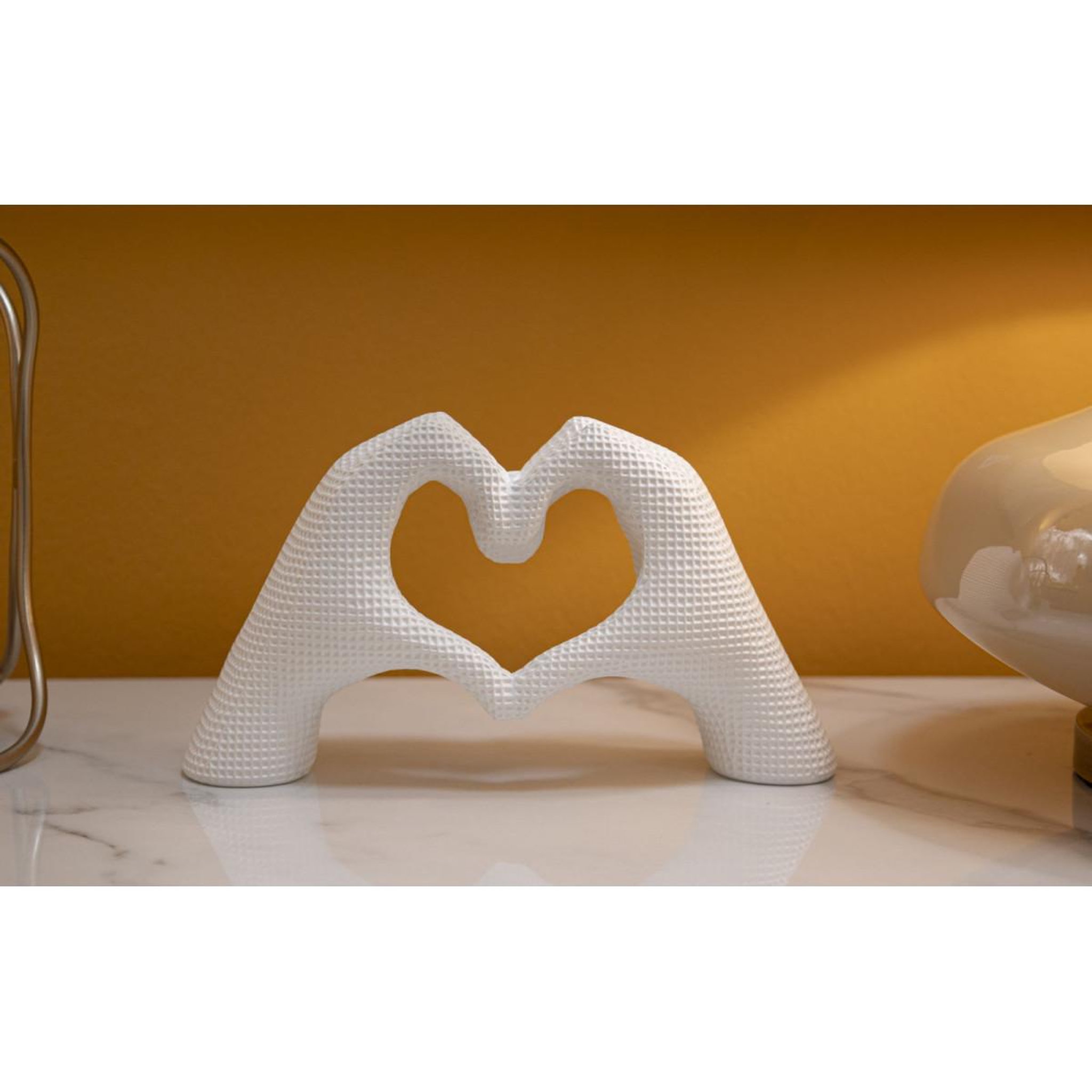 Voir la diapositive 6 : Paris Prix Mains cœur déco  lover  25cm blanc