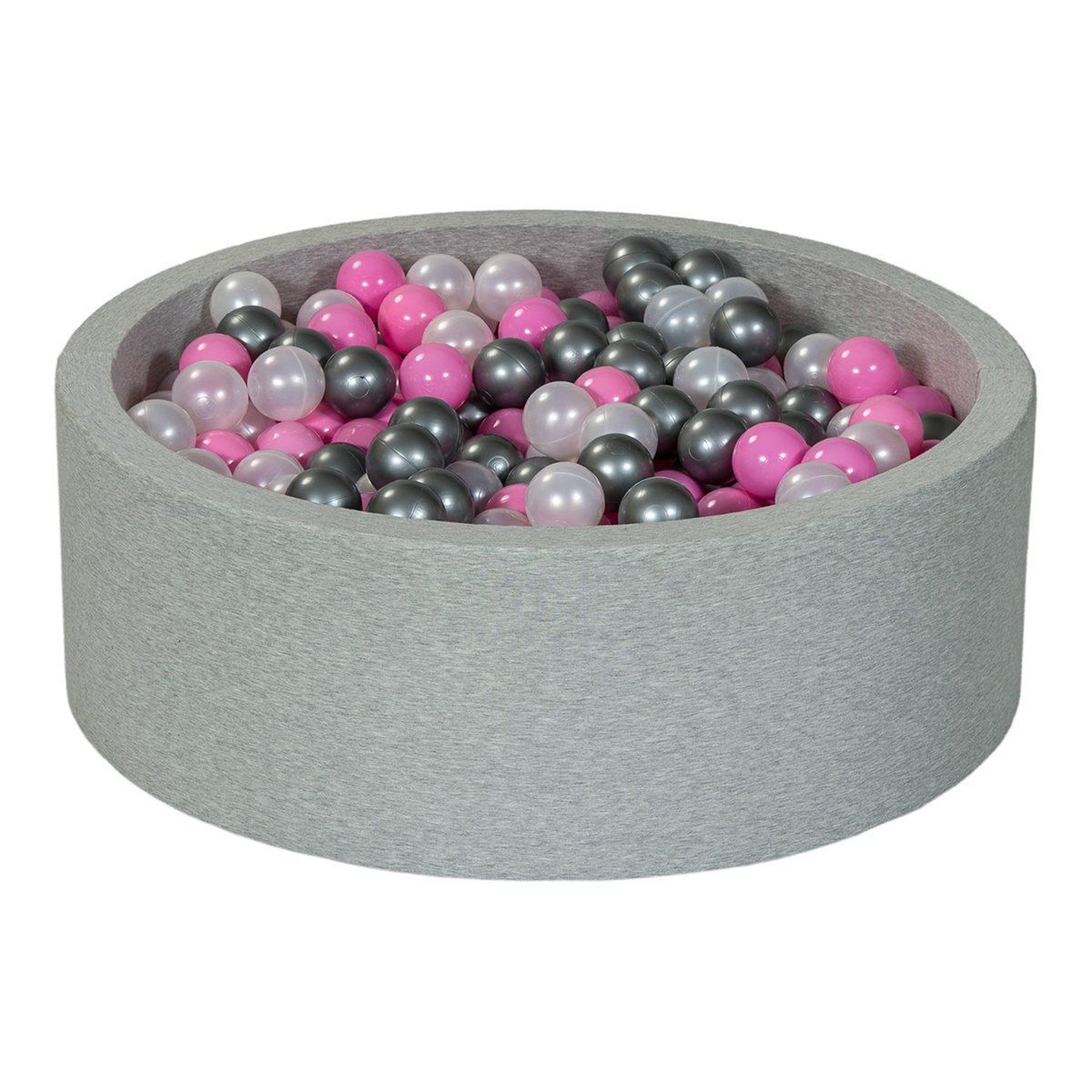 VELINDA Piscine à balles aire de jeu + 450 balles perle, rose clair, argent
