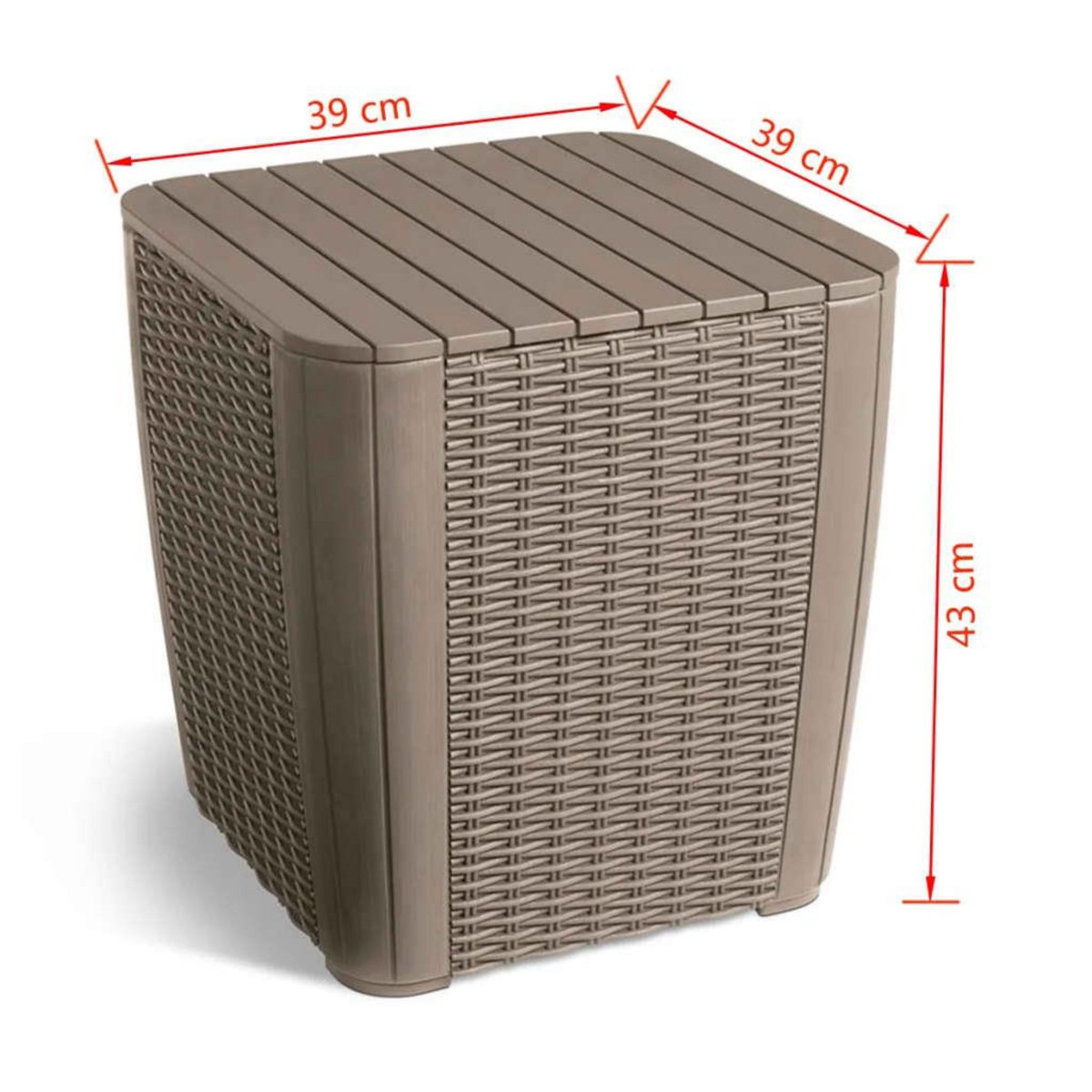 Keter Keter Table d'appoint de jardin Luzon Osier rond Cappuccino