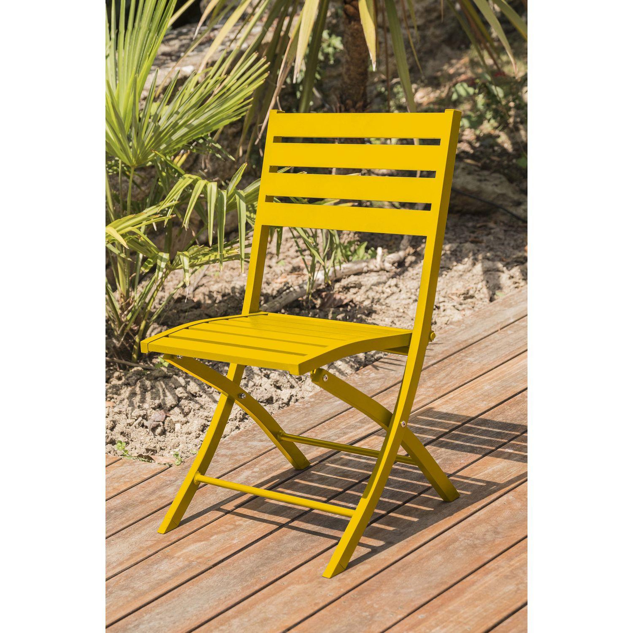DCB GARDEN Chaise de jardin pliante - Aluminium - Moutarde - MARIUS