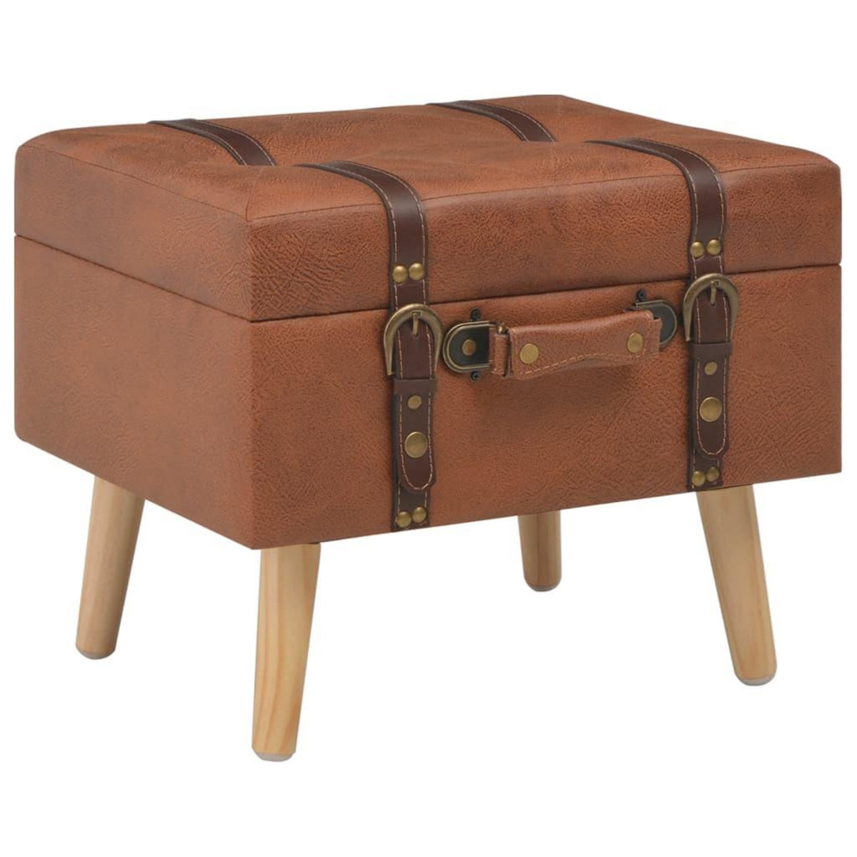VIDAXL Tabouret de rangement 40 cm marron pale similicuir