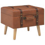 Voir la diapositive 1 : VIDAXL Tabouret de rangement 40 cm marron pale similicuir