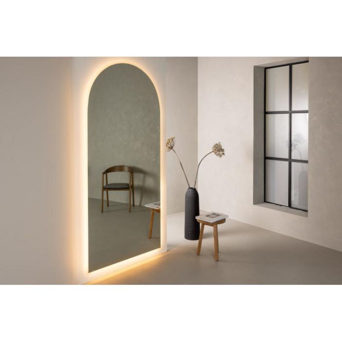 Paris Prix Miroir Design LED  Skeppsvik  210cm Argent
