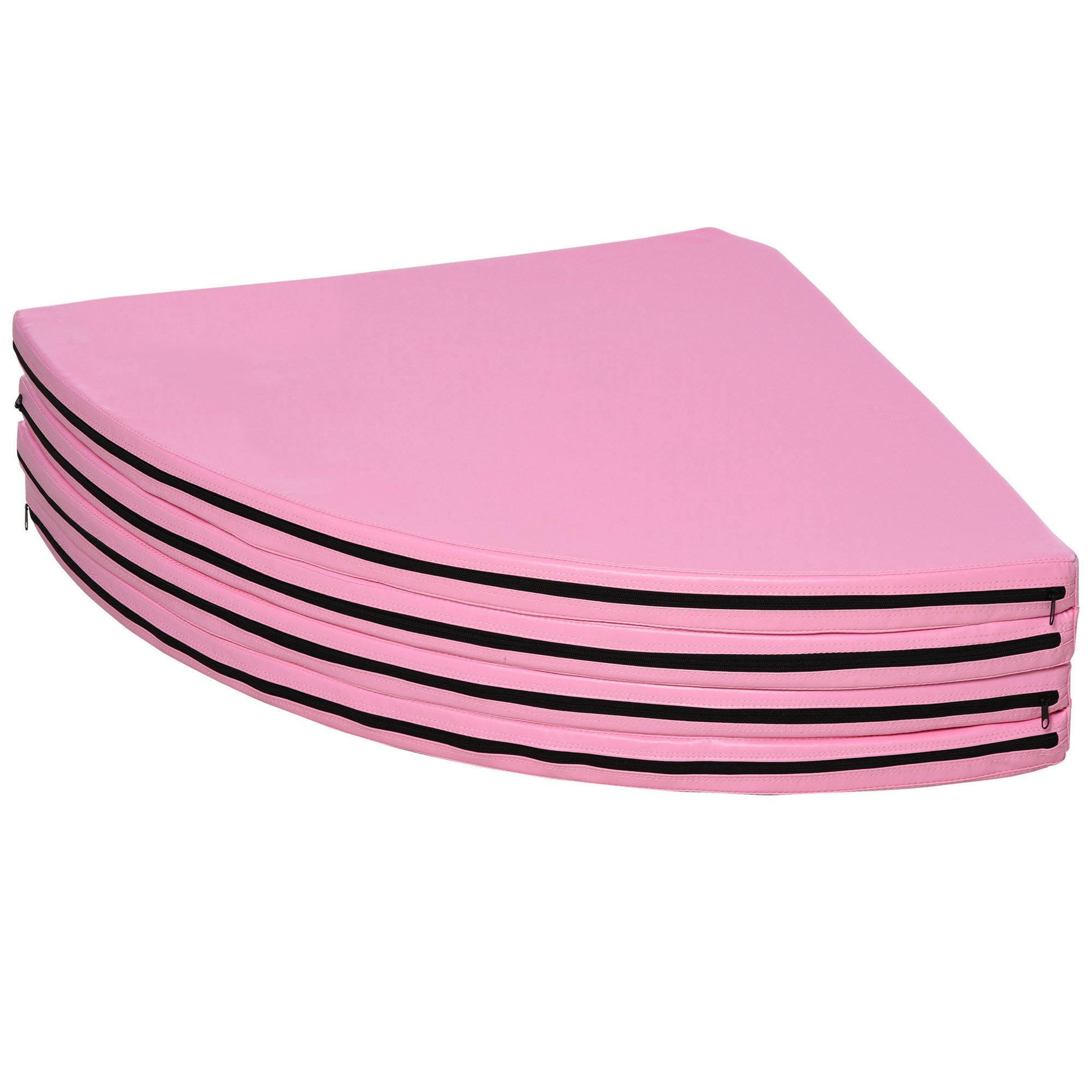 Voir la diapositive 4 : HOMCOM Tapis de pole dance pliable - pole dance mat - tapis de protection ø 150 cm épaisseur 5 cm - revêtement pvc rose