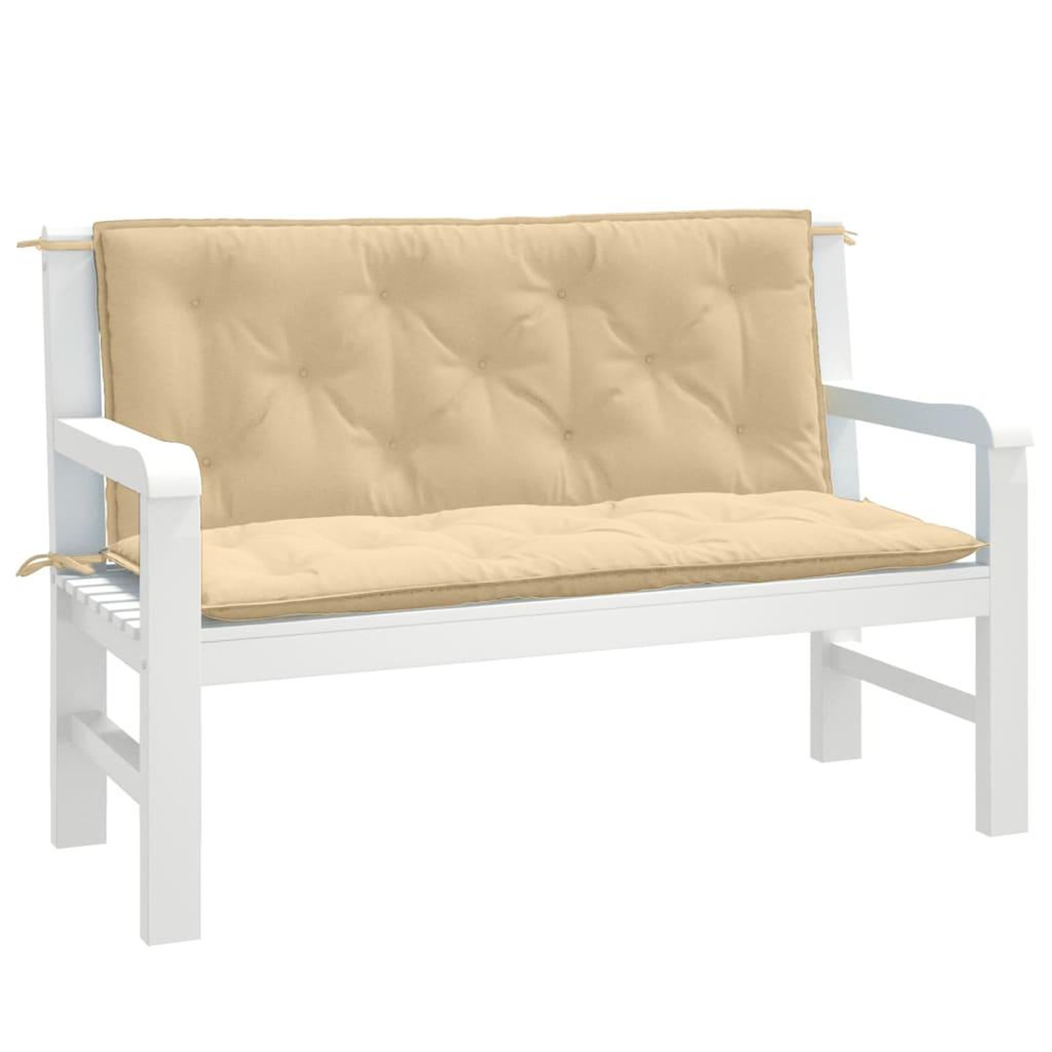 VIDAXL Coussins de banc de jardin lot de 2 beige melange tissu