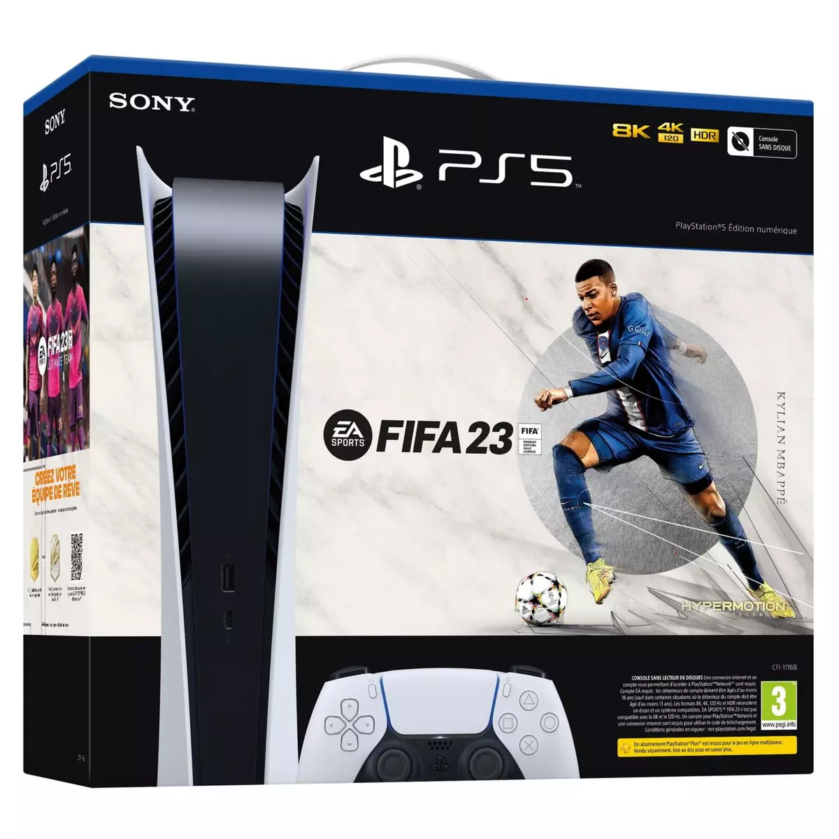 Pack PlayStation 5 édition Digitale + FIFA 23 - Code de Téléchargement PS5