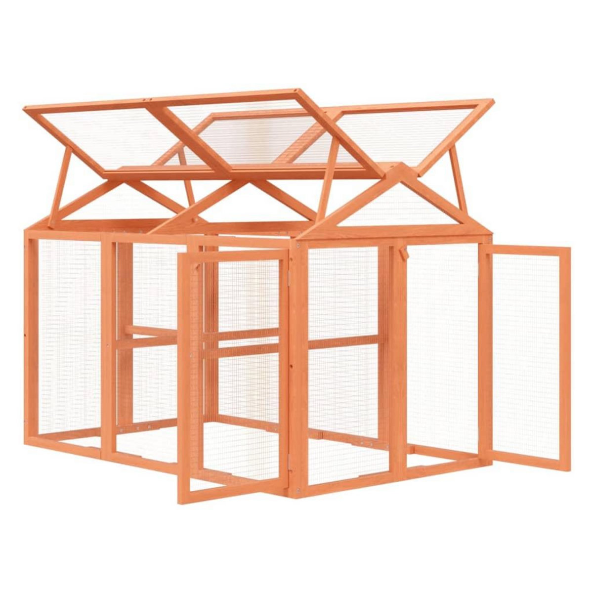 VIDAXL Enclos animaux marron 141x94x104 cm bois massif de pin