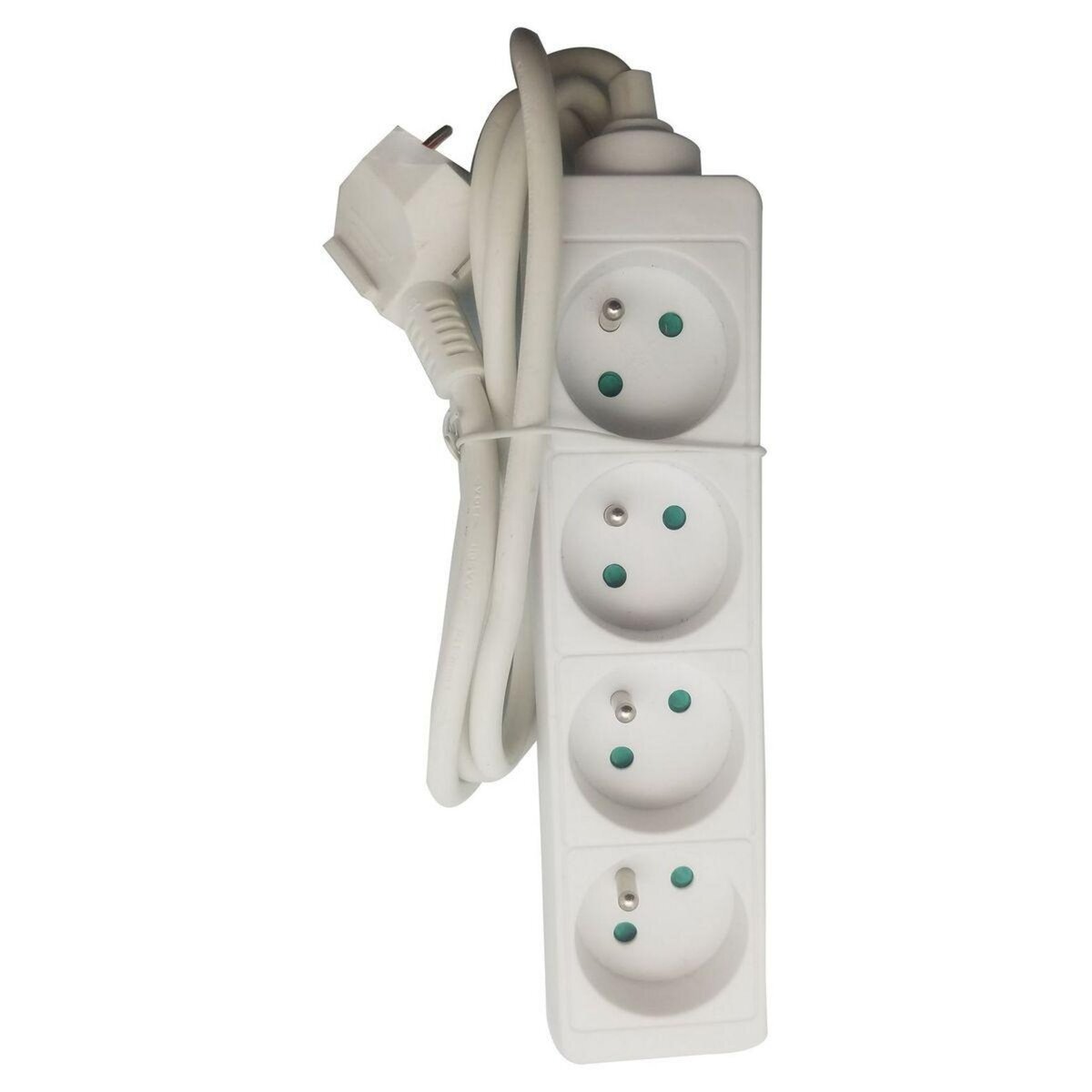 AUCHAN Bloc 4 prises 16A+T sans intérrupteur cable 1m