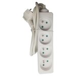 AUCHAN Bloc 4 prises 16A+T sans intérrupteur cable 1m