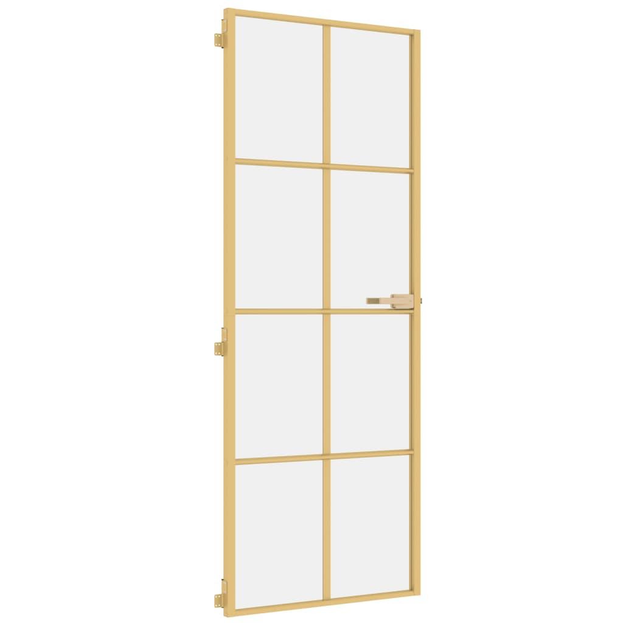 Voir la diapositive 2 : VIDAXL Porte interieure mince dore 76x201,5 cm verre trempe aluminium