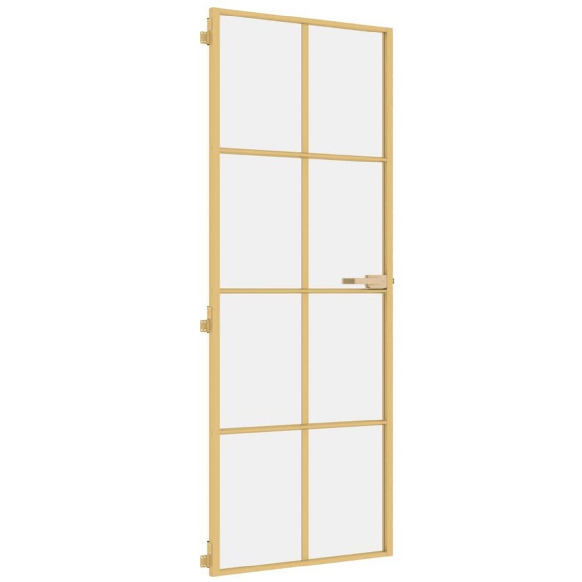 VIDAXL Porte interieure mince dore 76x201,5 cm verre trempe aluminium