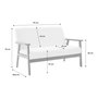 Voir la diapositive 4 : SWEEEK Banquette canapé 2 places en bois teinté noyer clair et tissu bouclette. Isak. L 114 x P 69.5 x H 73cm