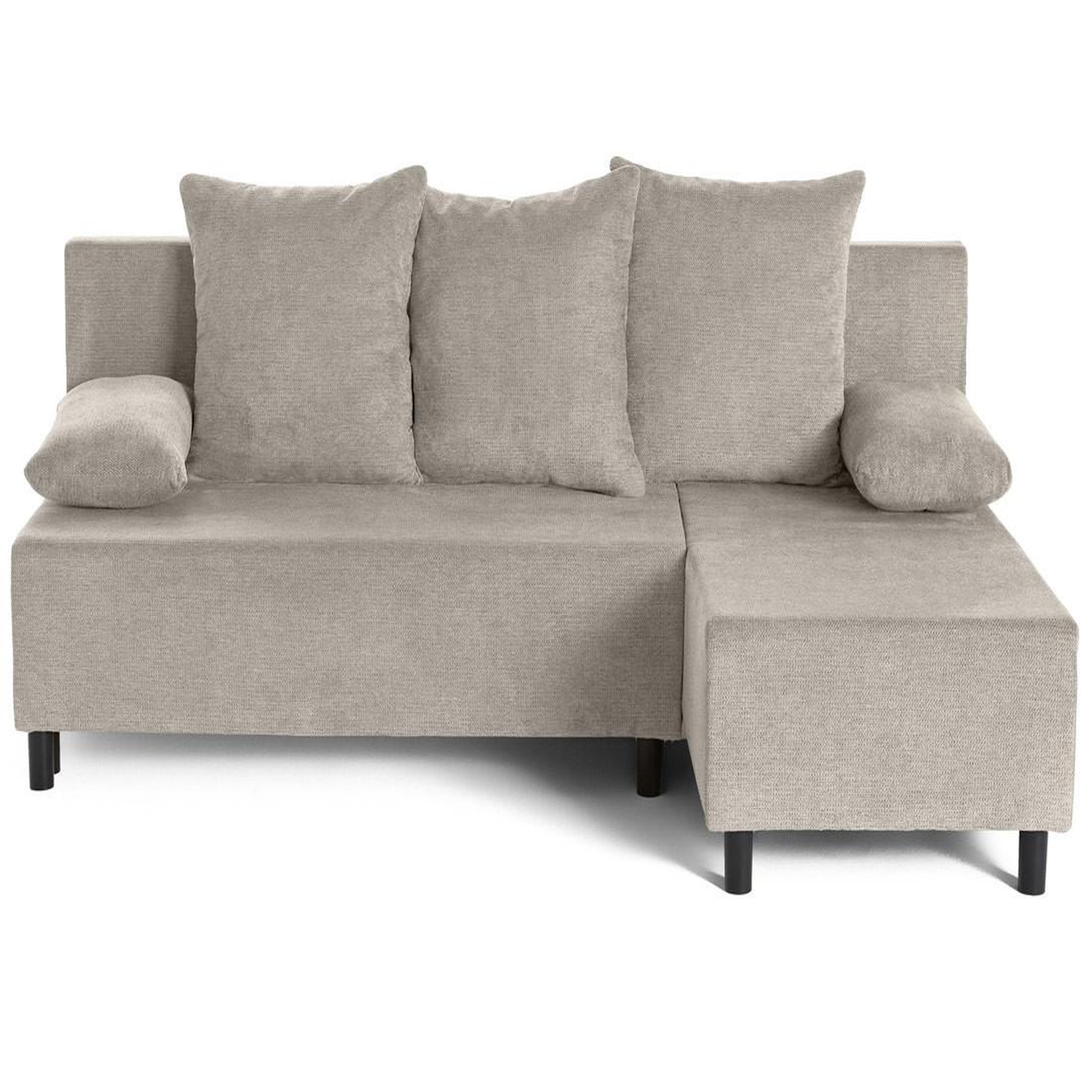 Voir la diapositive 1 : BEST MOBILIER Gloria - canapé d'angle réversible 4 places convertible avec coffre en tissu texturé