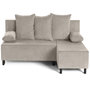 Voir la diapositive 1 : BEST MOBILIER Gloria - canapé d'angle réversible 4 places convertible avec coffre en tissu texturé