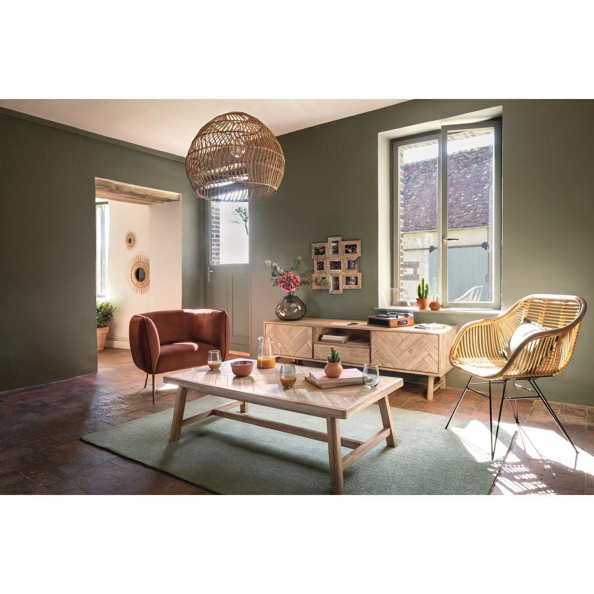 ATMOSPHERA Table basse Aeris en bois - Beige