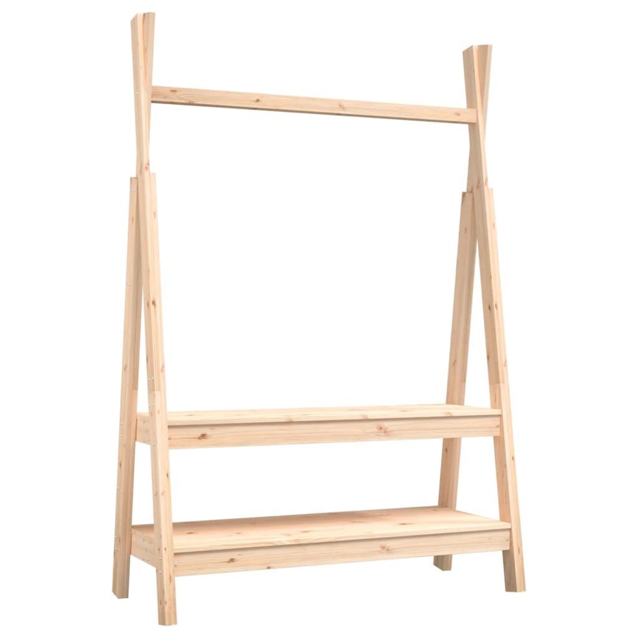 Voir la diapositive 2 : VIDAXL Porte-vetements 100x45,5x150 cm Bois de pin massif