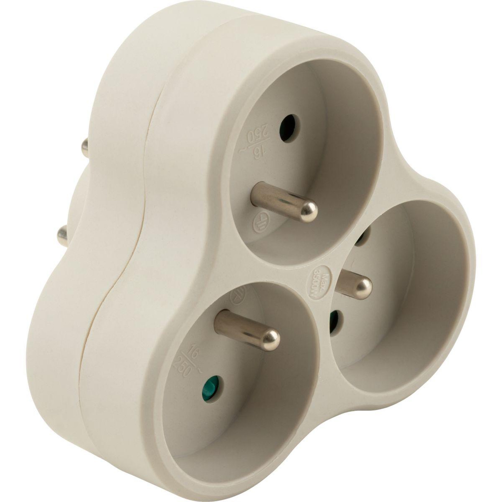 Voir la diapositive 2 : ESSENTIEL B Multiprise triplite en bioplastique blanc