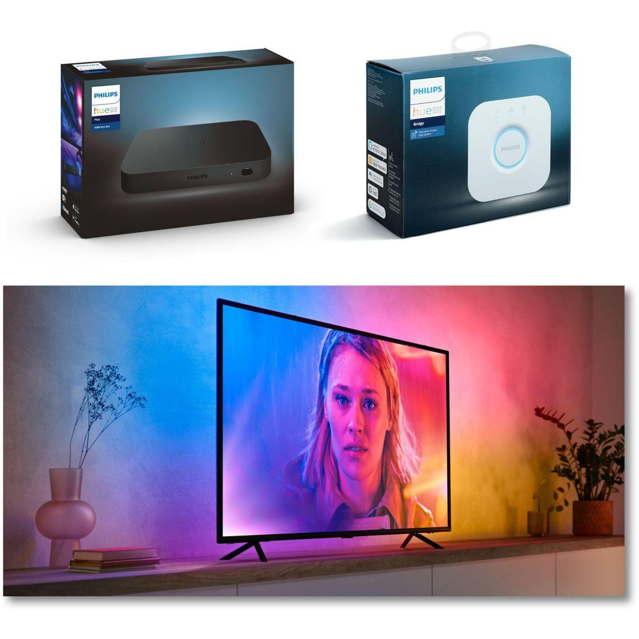 Voir la diapositive 3 : PHILIPS HUE Ruban LED Play Gradient TV65'' White&Color Ambianc