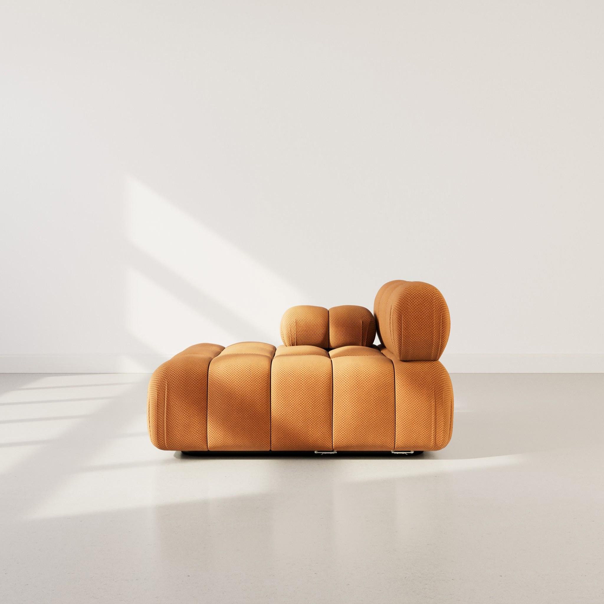 Voir la diapositive 6 : LISA DESIGN Ruby - module d'assise méridienne gauche en velours texturé