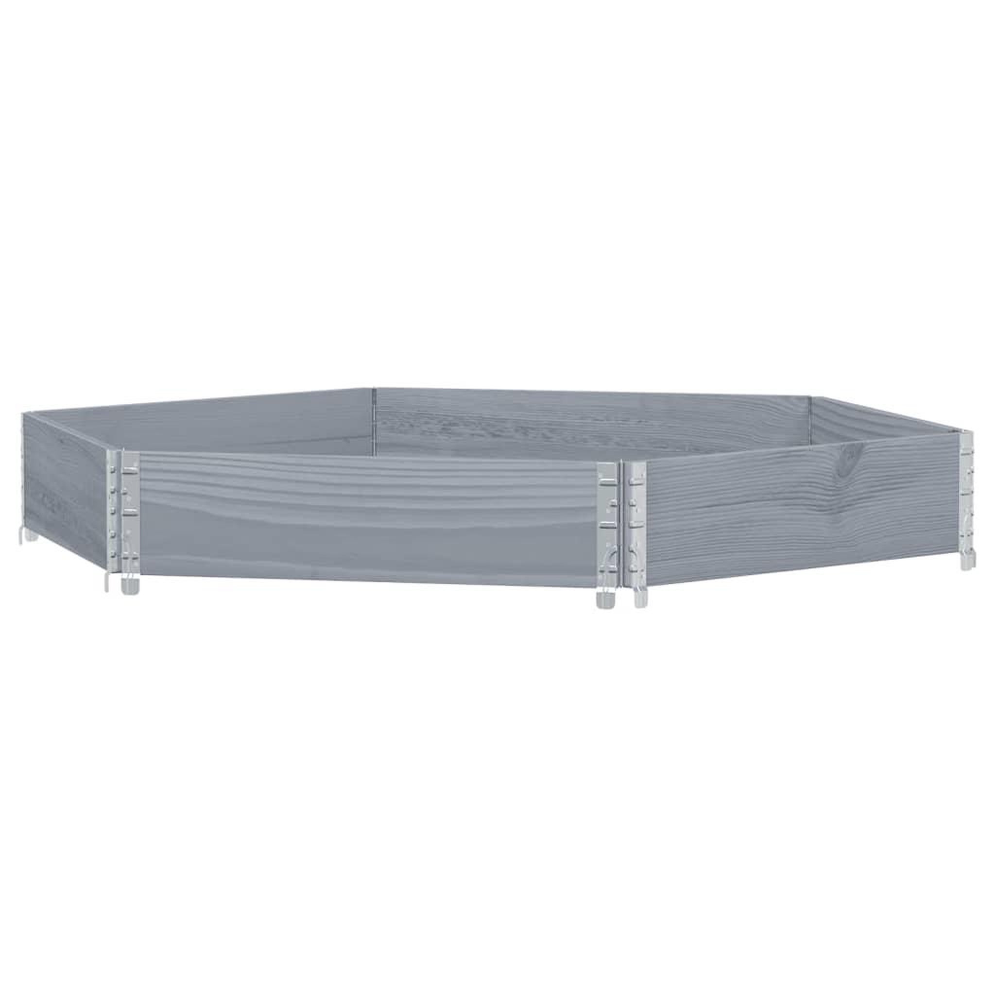 Voir la diapositive 2 : VIDAXL Lit sureleve hexagonale gris 160x160 cm bois de pin massif
