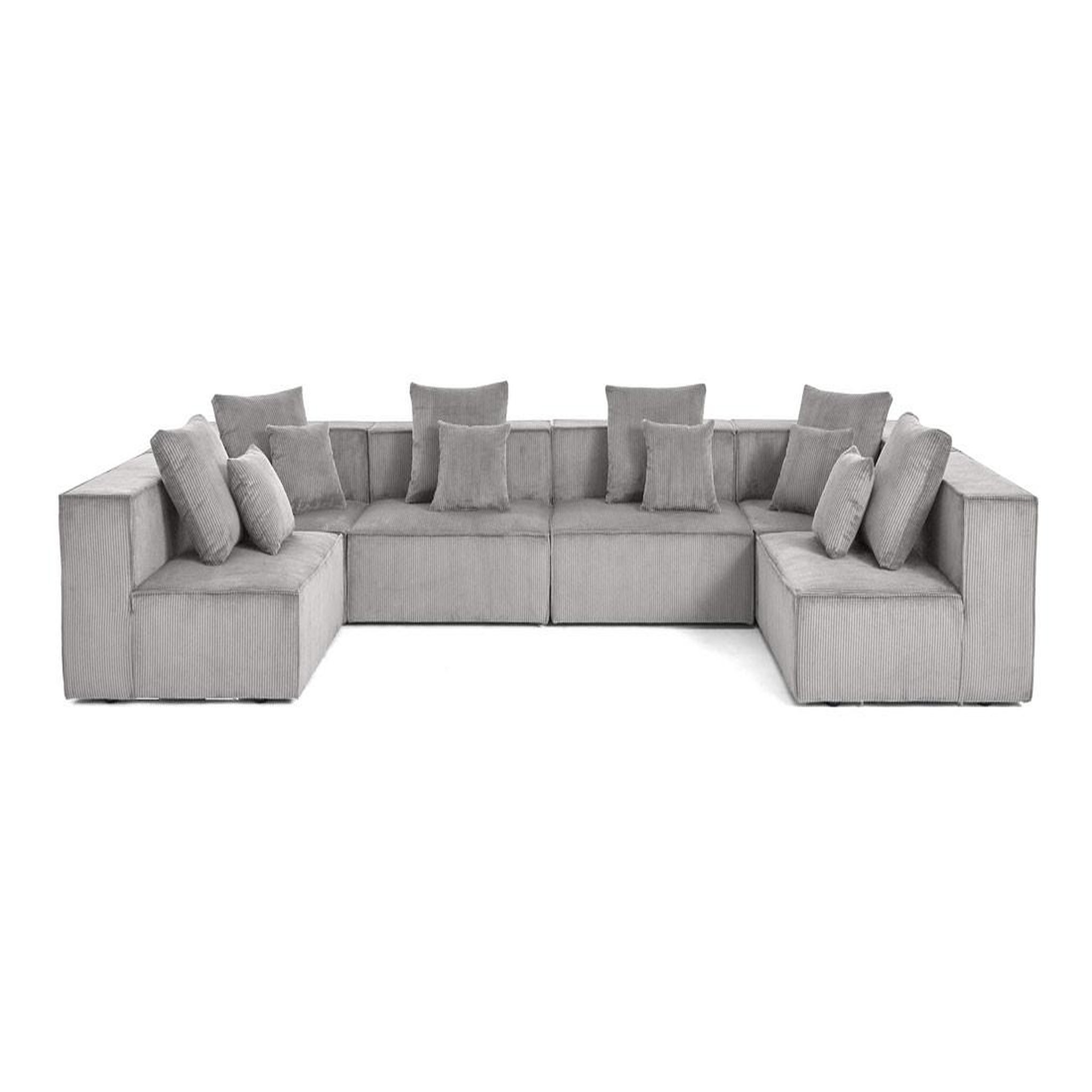 BEST MOBILIER Colombine - canapé modulable panoramique - 7 places - en velours côtelé. Coloris disponibles : Beige