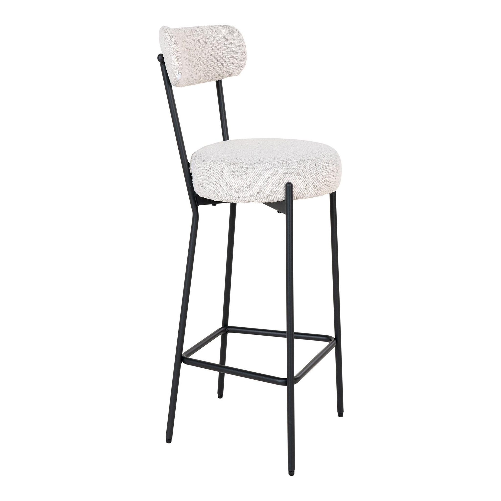 Voir la diapositive 2 : LISA DESIGN Ivanec - tabouret de bar - en tissu bouclette