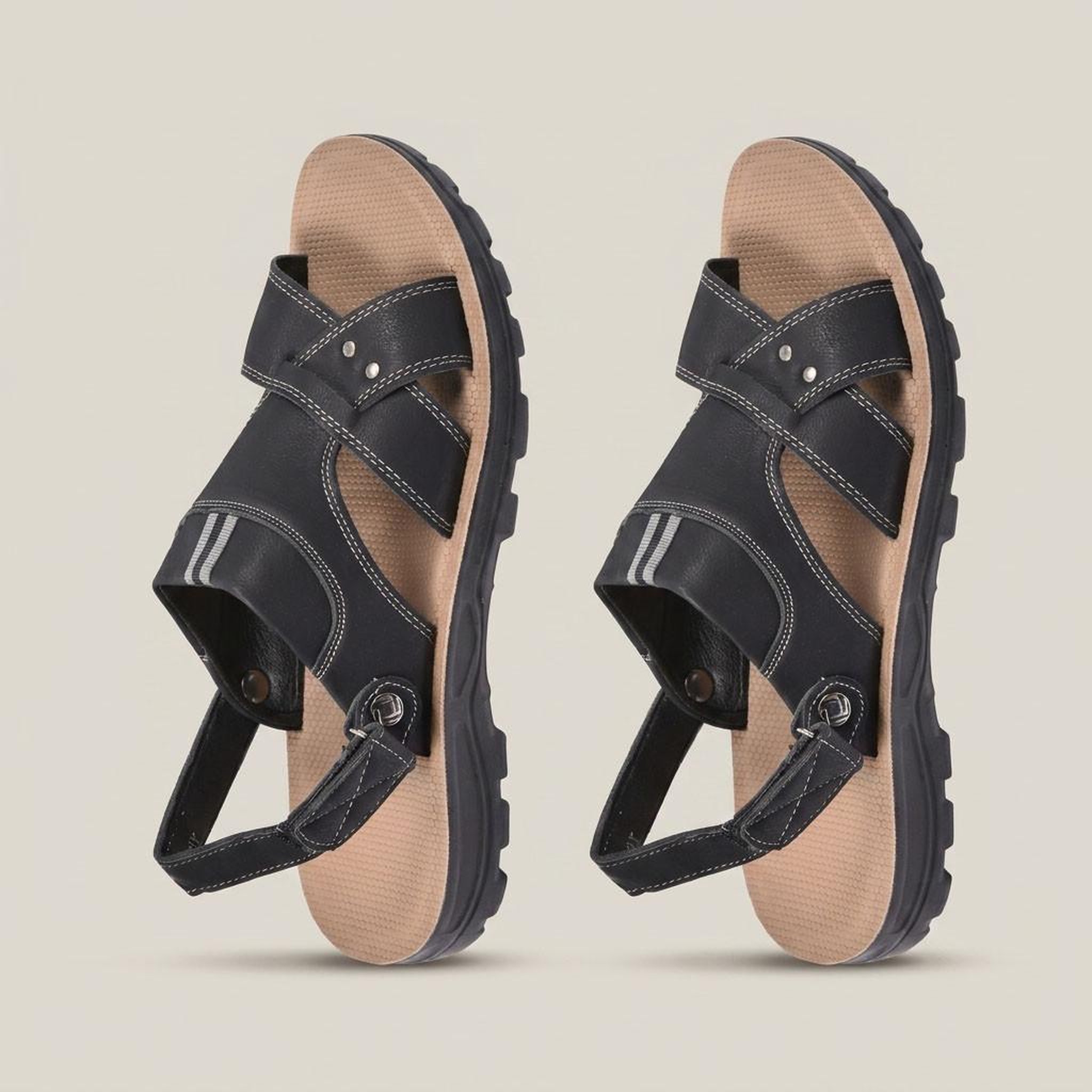 Voir la diapositive 3 : OZABI OZABI Sandales Homme Confort Semelle Souple Antiderapante Scratch 39-45
