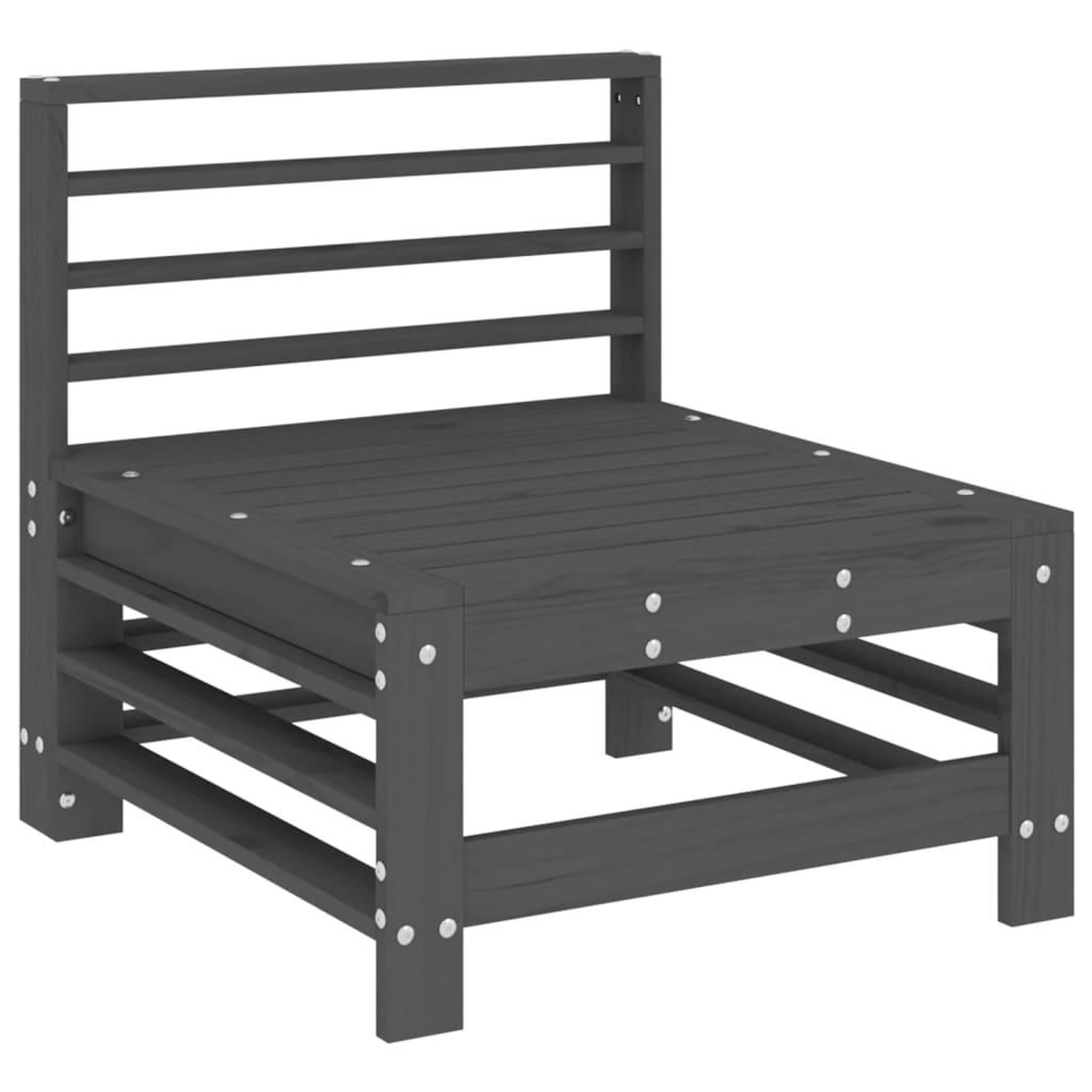 Voir la diapositive 3 : VIDAXL Canapes centraux de jardin 2 pcs gris bois de pin massif