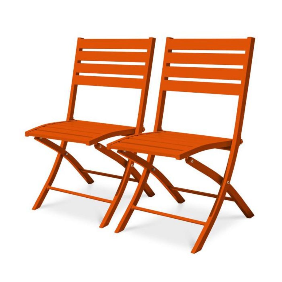 Paris Prix Lot de 2 Chaises de Jardin Pliantes  Marius  82cm Orange