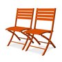 Voir la diapositive 2 : Paris Prix Lot de 2 Chaises de Jardin Pliantes  Marius  82cm Orange